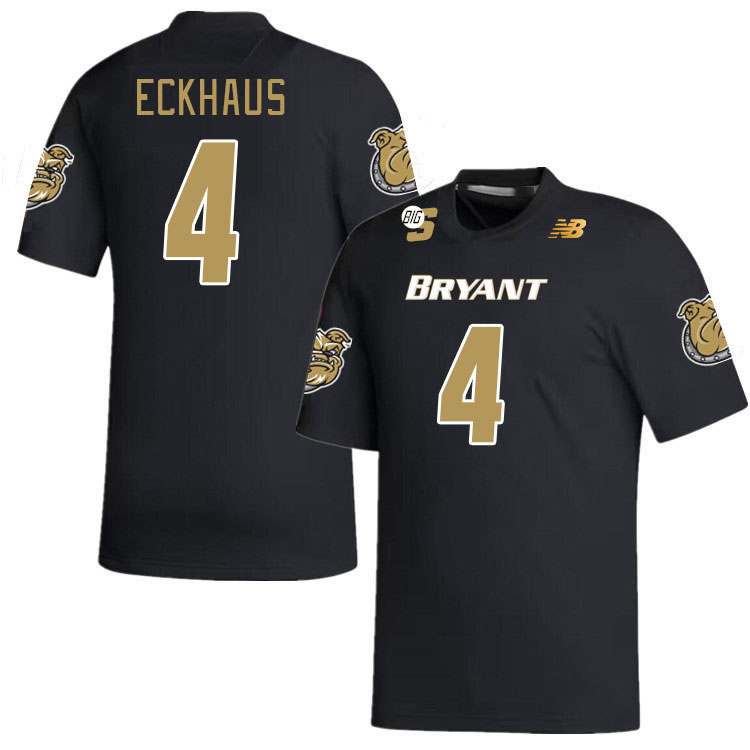 Men-Youth #4 Zevi Eckhaus Bryant Bulldogs 2023 College Football Jerseys Stitched-Black
